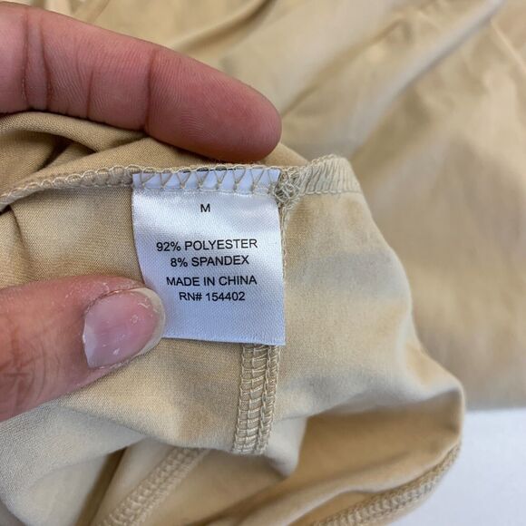 Social Scene Bodysuit Womens M Medium Champagne Tan Open Tie Back Snap Buttons - Picture 8 of 10